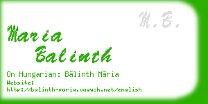 maria balinth business card