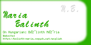 maria balinth business card